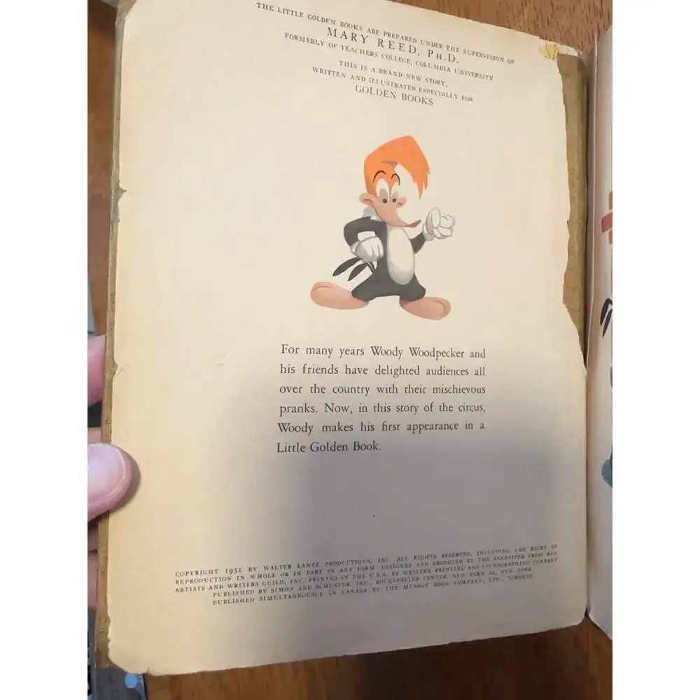 Vintage 1952 Walter Lantz Woody Woodpecker Little Golden Book First Edition